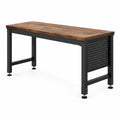 Banco da lavoro in legno e acciaio marrone 150x60x90 cm