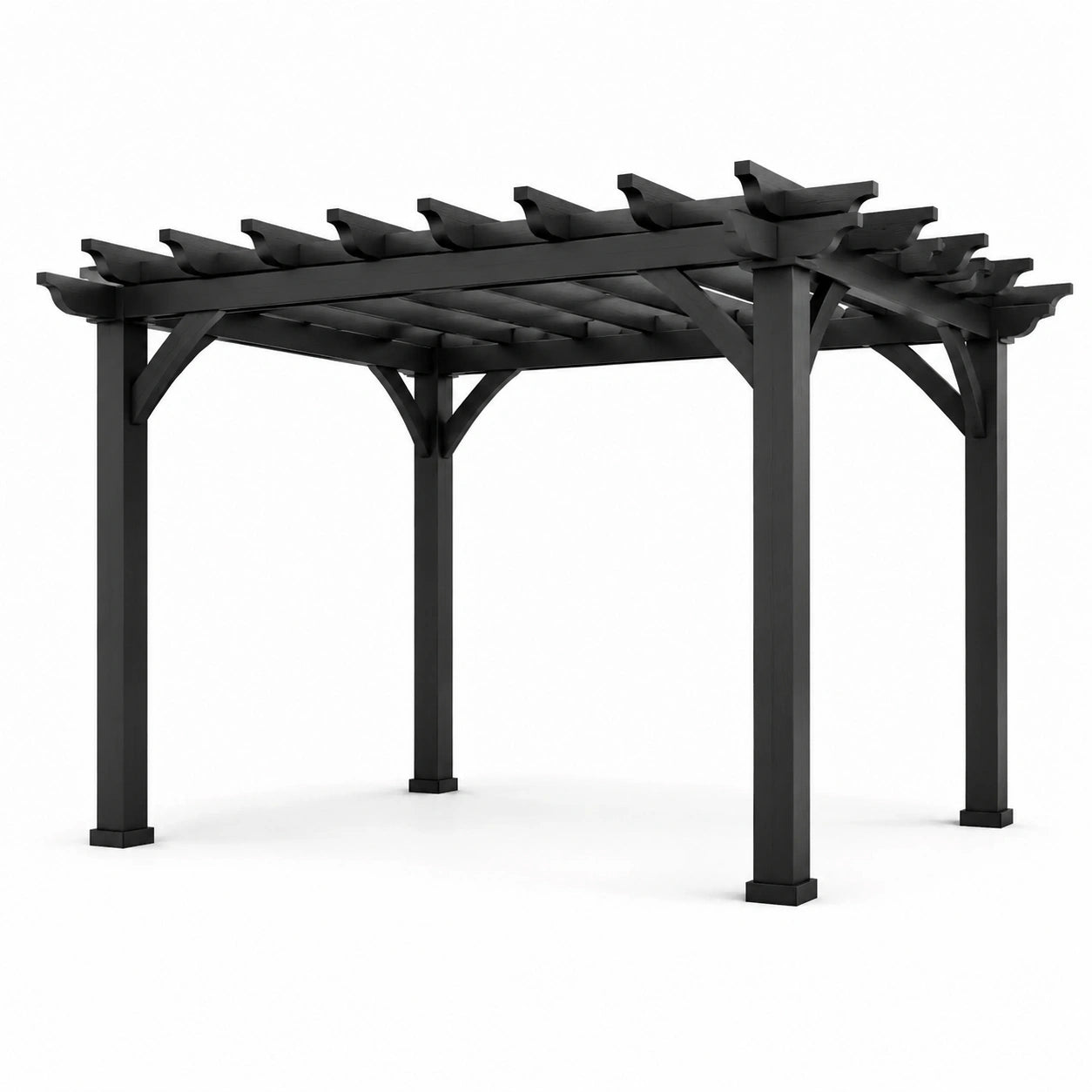 Pergola in Metallo Nero 300x300 cm