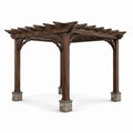 Pergola in Legno con Basi in Mattoni 300x400 cm