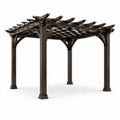 Pergola in Metallo Quadrata Marrone 3x3 m