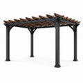 Pergolato in Alluminio e Legno 300x300 cm Nero/Marrone