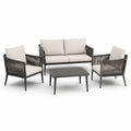 Set da Giardino in Alluminio con Cuscini Beige