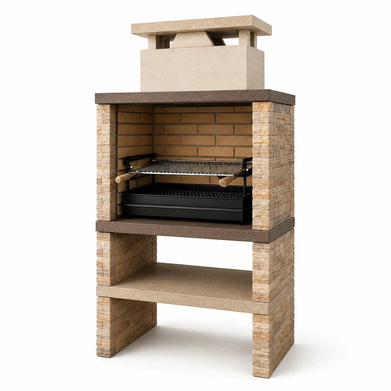 Barbecue in pietra con griglia in acciaio inox