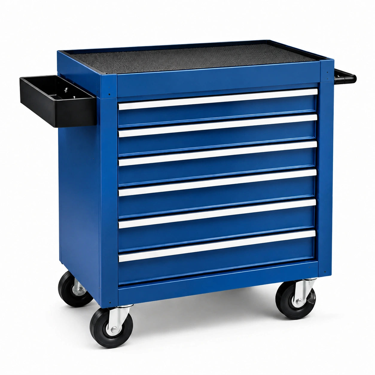 Carrello portautensili in metallo blu a 7 cassetti con ruote girevoli