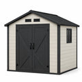 Casetta da giardino in plastica rinforzata beige e nero