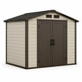 Casetta da giardino in plastica beige e marrone 185x152x226 cm