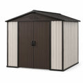 Casetta da giardino in plastica marrone/beige 185x152x226 cm
