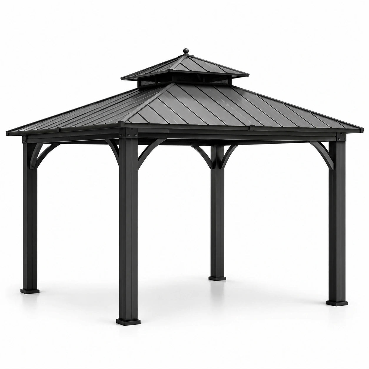 Gazebo in Alluminio e Acciaio Zincato Antracite 3x3m