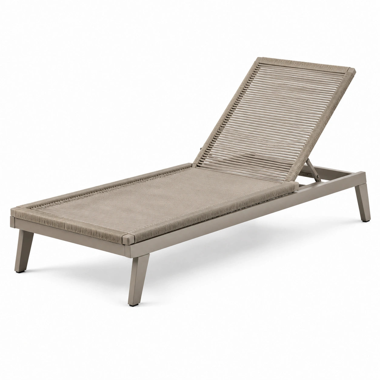Lettino prendisole in alluminio e corda beige