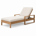 Sdraio in legno teak con cuscino beige