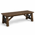 Panca in legno e metallo marrone 200x40x45 cm