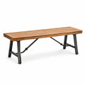 Panca in Legno di Acacia e Metallo per Esterni 150x45x45 cm Marrone