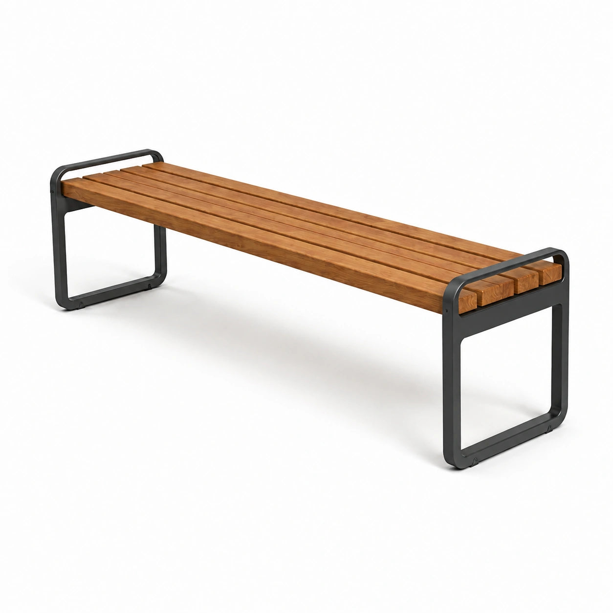 Panca da Esterno in Legno di Teak e Acciaio
